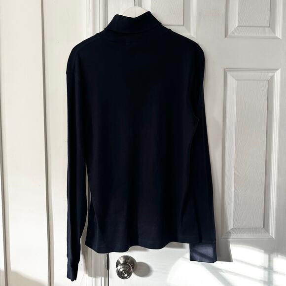 Ralph Lauren Polo Sport Vintage 100% Cotton Navy Blue Turtleneck Red Stripes M - Picture 7 of 7